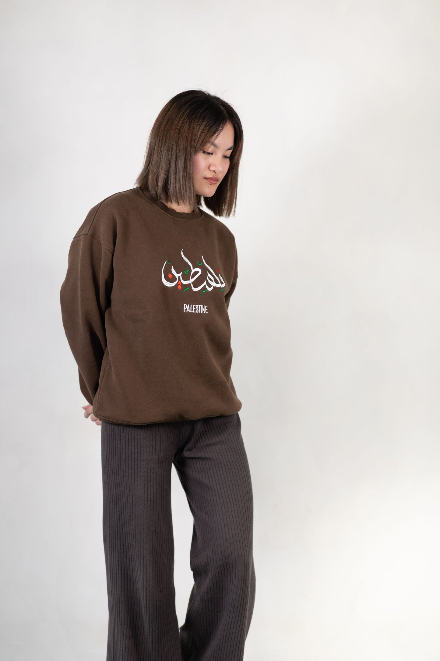 Embroidered Essence Crewneck - Palestine