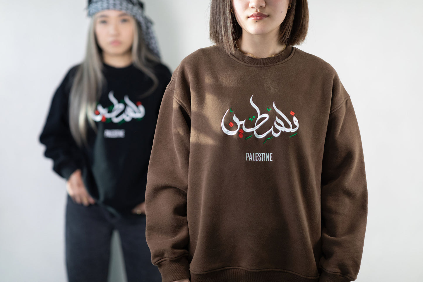 Embroidered Essence Crewneck - Palestine