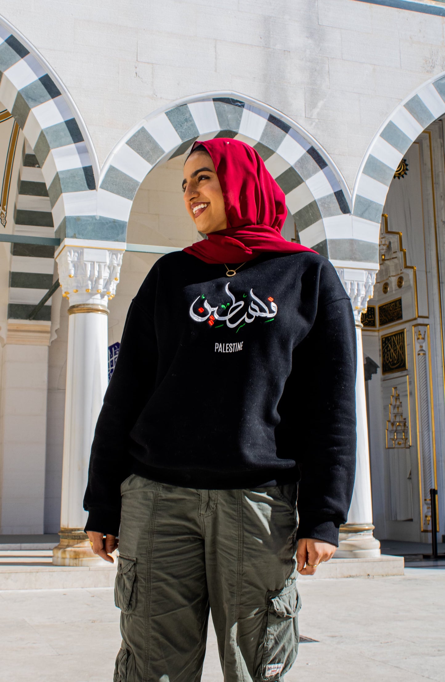 Embroidered Essence Crewneck - Palestine